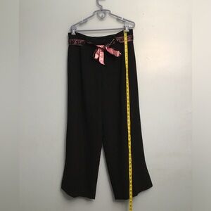 Conrad C  Black Cropped Pants with Pink Bow